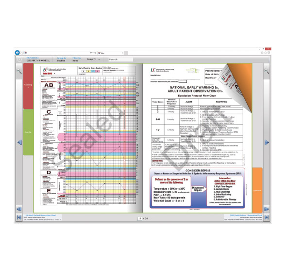 The Vitro Patient Chartbook showing a full patient record side by side