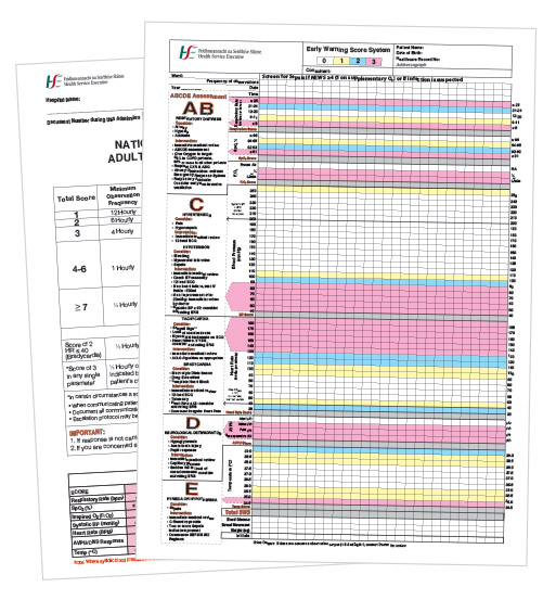 A hospital's own paper early-warning-score observation charts